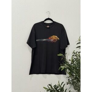 Vintage 2000 Harley Davidson Flame Eagle T Shirt Size XL Chicago,IL Biker Grunge